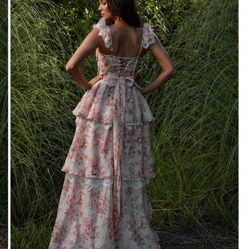 V. Chapman Jolie Rose Print Dress - Picture 2 of 8